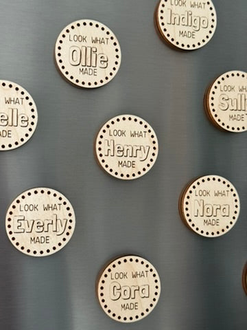 Custom Engraved Wooden Fridge Magnet 1.75” Wide