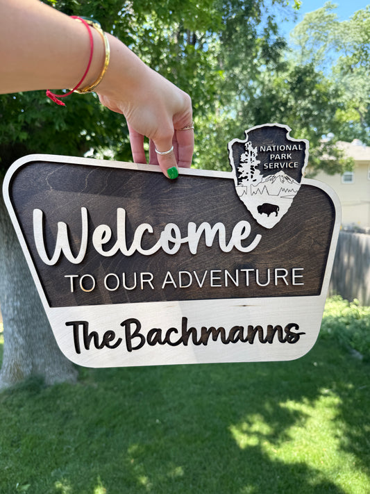 Custom National Parks Welcome Sign